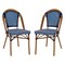 Merrick Lane Sacha Stacking Bistro Chair with PE Seat and Back and Aluminum Frame for Indoor/Outdoor Use